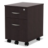 Alera Valencia Series Mobile Pedestal, Left Or Right, 2-Drawers: Box/File, Legal/Letter, Espresso, 15.88" X 19.13" X 22.88"