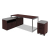 Alera Valencia Series Mobile Pedestal, Left Or Right, 2-Drawers: Box/File, Legal/Letter, Mahogany, 15.88" X 19.13" X 22.88"