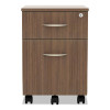 Alera Valencia Series Mobile Pedestal, Left/Right, 2-Drawers: Box/File, Legal/Letter, Modern Walnut, 15.88" X 19.13" X 22.88"