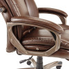 Alera Veon Series Executive High-Back Bonded Leather Chair, Supports Up To 275 Lb, Brown Seat/Back, Bronze Base