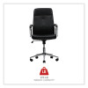Leather Task Chair, Supports Up To 275 Lb, 18.19" To 21.93" Seat Height, Black Seat, Black Back