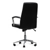 Leather Task Chair, Supports Up To 275 Lb, 18.19" To 21.93" Seat Height, Black Seat, Black Back