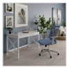 Mesh Back Fabric Task Chair, Supports Up To 275 Lb, 17.32" To 21.1" Seat Height, Seafoam Blue Seat/Back