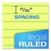 Perforated Writing Pads, Wide/Legal Rule, (50) Canary Yellow 8.5 x 11 Sheets, Dozen