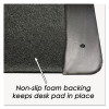 Executive Desk Pad With Antimicrobial Protection, Leather-Like Side Panels, 24" x 19", Black
