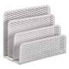 Urban Collection Punched Metal Letter Sorter, 3 Sections, Dl To A6 Size Files, 6.5" X 3.25" X 5.5", White