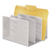 Urban Collection Punched Metal File Sorter, 3 Sections, Letter Size Files, 8" X 8" X 7.25", White