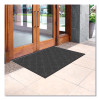 Ecomat Crosshatch Entry Mat, Rectangular, Charcoal Gray Crush-Resistant Ribbed Surface, 36" x 60"