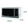 1.1 Cu Ft Compact Microwave Oven, 1,000 W, Mirror-Finish