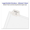 Preprinted Legal Exhibit Side Tab Index Dividers, Allstate Style, 25-Tab, 1 To 25, 11 X 8.5, White, 1 Set, (1701)