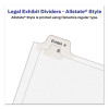 Preprinted Legal Exhibit Side Tab Index Dividers, Allstate Style, 25-Tab, 101 To 125, 11 X 8.5, White, 1 Set, (1705)