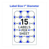 Printable Mailing Seals, 1" Dia, White, 15/Sheet, 40 Sheets/Pack, (5247)
