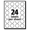 Removable Multi-Use Labels, Inkjet/Laser Printers, 0.75" Dia, White, 24/Sheet, 42 Sheets/Pack, (5408)