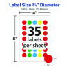 Handwrite-Only Self-Adhesive "See Through" Removable Round Color Dots, 0.75" Dia, Assorted, 35/Sheet, 29 Sheets/Pack, (5473)