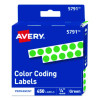 Handwrite-Only Permanent Self-Adhesive Round Color-Coding Labels In Dispensers, 0.25" Dia, Green, 450/Roll, (5791)