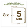 Customizable Table Of Contents Ready Index Dividers With Multicolor Tabs, 5-Tab, 1 To 5, 11 X 8.5, White, 3 Sets