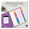 Customizable Table Of Contents Ready Index Dividers With Multicolor Tabs, 10-Tab, 1 To 10, 11 X 8.5, White, 3 Sets