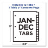 Customizable Toc Ready Index Black And White Dividers, 12-Tab, Jan. To Dec., 11 x 8.5, 1 Set
