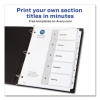 Customizable Toc Ready Index Black And White Dividers, 5-Tab, 1 To 5, 11 x 8.5, 1 Set