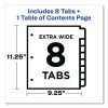 Customizable Toc Ready Index Multicolor Tab Dividers, Extra Wide Tabs, 8-Tab, 1 To 8, 11 x 9.25, White, 1 Set