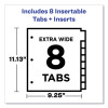 Insertable Big Tab Dividers, 8-Tab, 11.13 x 9.25, White, Assorted Tabs, 1 Set