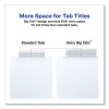 Insertable Big Tab Dividers, 8-Tab, 11.13 x 9.25, White, Clear Tabs, 1 Set