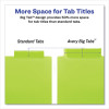 Insertable Big Tab Plastic Three-Pocket Corner Lock Dividers, 5-Tab, 11.13 X 9.25, Assorted, 1 Set
