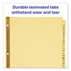 Preprinted Laminated Tab Dividers With Gold Reinforced Binding Edge, 25-Tab, A To Z, 11 x 8.5, Buff, 1 Set