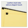 Preprinted Black Leather Tab Dividers w/Gold Reinforced Edge, 12-Tab, Jan. To Dec., 11 x 8.5, Buff, 1 Set
