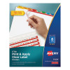 Print And Apply Index Maker Clear Label Dividers, 8-Tab, Color Tabs, 11 x 8.5, White, Traditional Color Tabs, 25 Sets