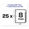 Print And Apply Index Maker Clear Label Dividers, 8-Tab, Color Tabs, 11 x 8.5, White, Traditional Color Tabs, 25 Sets