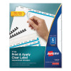 Print And Apply Index Maker Clear Label Unpunched Dividers, 5-Tab, 11 x 8.5, White, 5 Sets