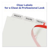 Print And Apply Index Maker Clear Label Dividers, 8-Tab, 11 x 8.5, White, 5 Sets