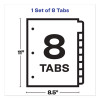 Print And Apply Index Maker Clear Label Dividers, Big Tab, 8-Tab, 11 x 8.5, White, 1 Set