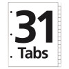 Table 'n Tabs Dividers, 31-Tab, 1 To 31, 11 x 8.5, White, White Tabs, 1 Set