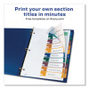 Customizable Table Of Contents Ready Index Dividers With Multicolor Tabs, 10-Tab, 1 To 10, 11 X 8.5, Translucent, 1 Set