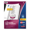 Customizable Table Of Contents Ready Index Black And White Dividers, 31-Tab, 1 To 31, 11 x 8.5, White, 6 Sets