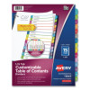 Customizable Toc Ready Index Multicolor Tab Dividers, 15-Tab, 1 To 15, 11 x 8.5, White, Contemporary Color Tabs, 1 Set