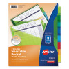 Insertable Big Tab Plastic 1-Pocket Dividers, 8-Tab, 11.13 X 9.25, Assorted, 1 Set