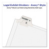 Preprinted Legal Exhibit Side Tab Index Dividers, Avery Style, 10-Tab, 5, 11 X 8.5, White, 25/Pack