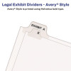 Preprinted Legal Exhibit Side Tab Index Dividers, Avery Style, 10-Tab, 7, 11 X 8.5, White, 25/Pack