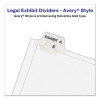 Preprinted Legal Exhibit Side Tab Index Dividers, Avery Style, 10-Tab, 8, 11 X 8.5, White, 25/Pack
