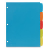 Big Tab Write And Erase Durable Plastic Dividers, 5-Tab, 11 x 8.5, Assorted, 1 Set