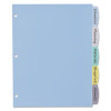 Write And Erase Big Tab Durable Plastic Dividers, 3-Hole Punched, 5-Tab, 11 x 8.5, Assorted, 1 Set