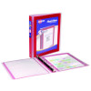 Flexi-View Binder With Round Rings, 3 Rings, 1" Capacity, 11 x 8.5, Red