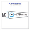 Flexi-View Binder With Round Rings, 3 Rings, 1" Capacity, 11 x 8.5, Blue