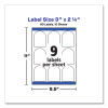 Textured Arched Print-To-The-Edge Labels, Laser Printers, 3 X 2.25, White, 9/Sheet, 10 Sheets/Pack