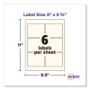 Rectangle Labels, Inkjet/Laser Printers, 3 X 3.75, Pearl Ivory, 6/Sheet, 8 Sheets/Box