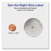 Round Labels, Inkjet Printers, 2" Dia, Silver, 12/Sheet, 8 Sheets/Pack