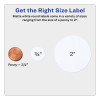Round Print-To-The Edge Labels With Surefeed And Easypeel, 2" Dia, Matte White, 300/Pack